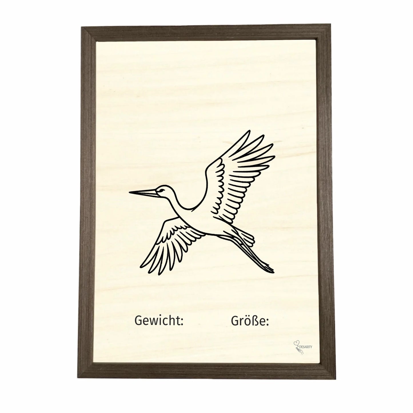 Geburtstafel aus Holz gerahmt