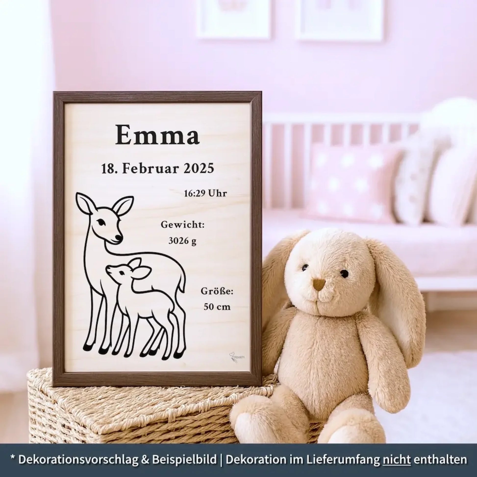 personalisierte Geburtstafel Holz Geburtsgeschenk