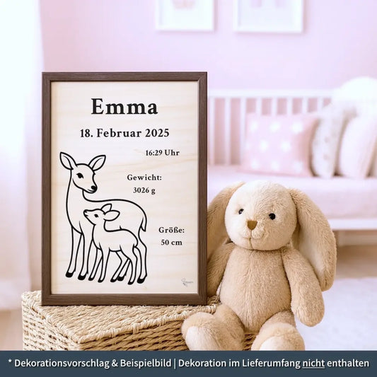 personalisierte Geburtstafel Holz Geburtsgeschenk