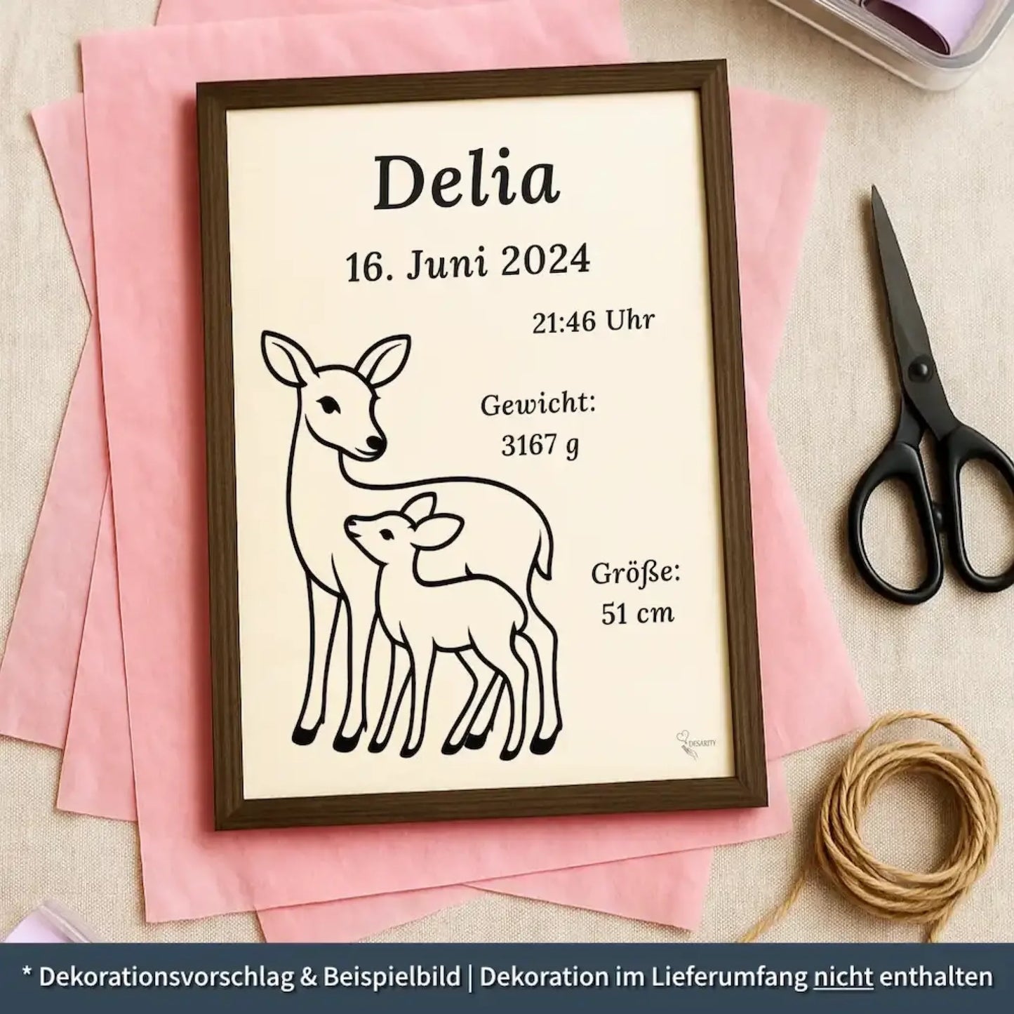 personalisierte Geburtstafel Holz Geburtsgeschenk