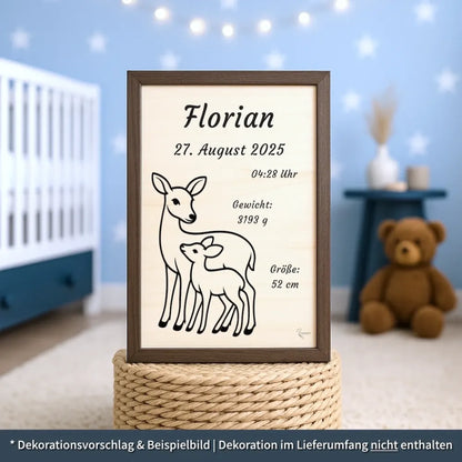 personalisierte Geburtstafel Holz Geburtsgeschenk
