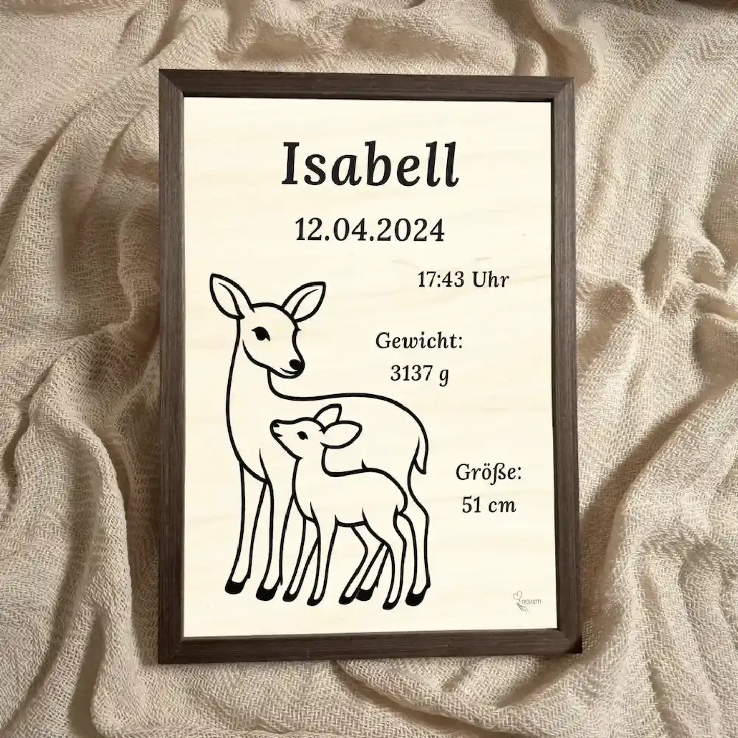 personalisierte Geburtstafel Holz