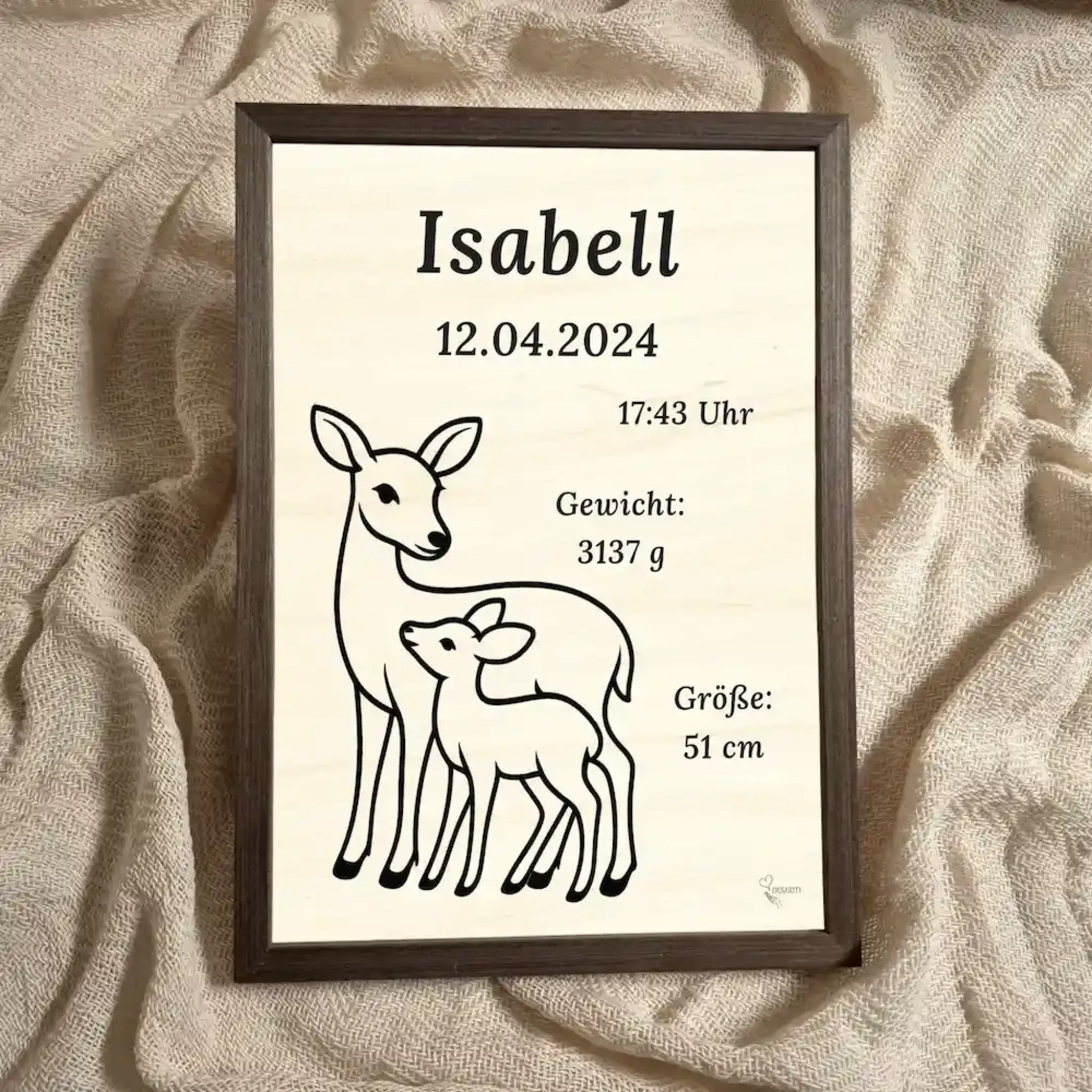 personalisierte Geburtstafel Holz