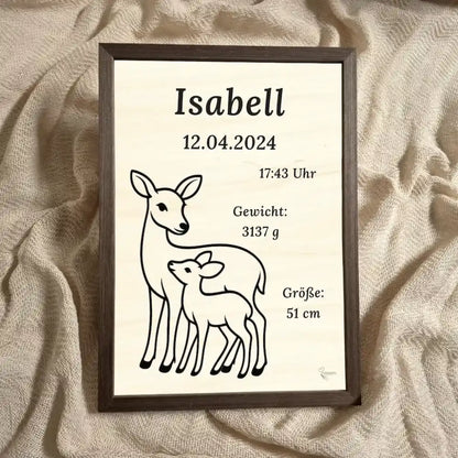 personalisierte Geburtstafel Holz