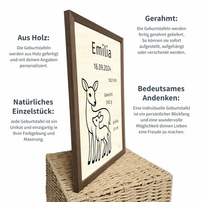 personalisierte Geburtstafel Holz