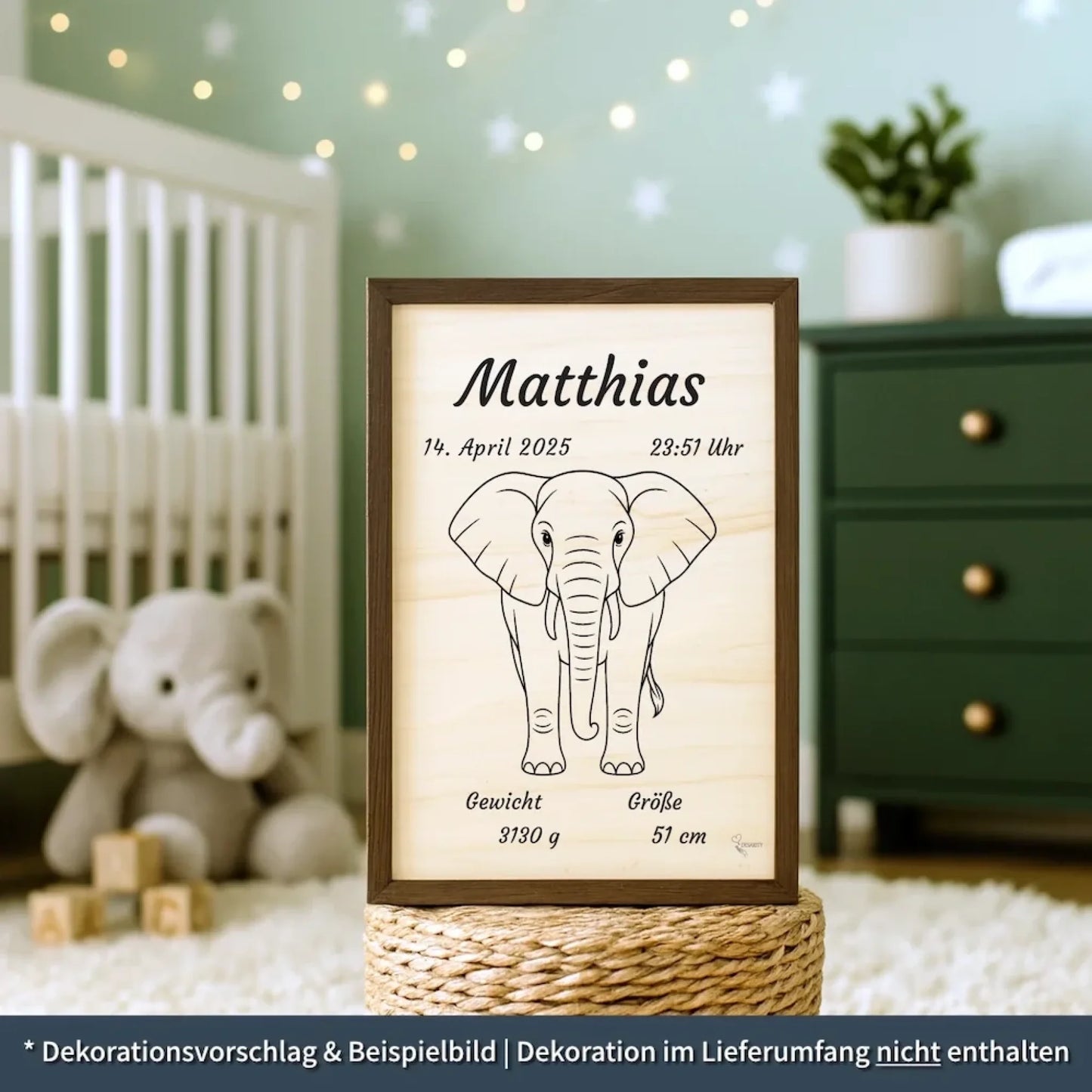 personalisierte Geburtstafel Holz Geburtsgeschenk