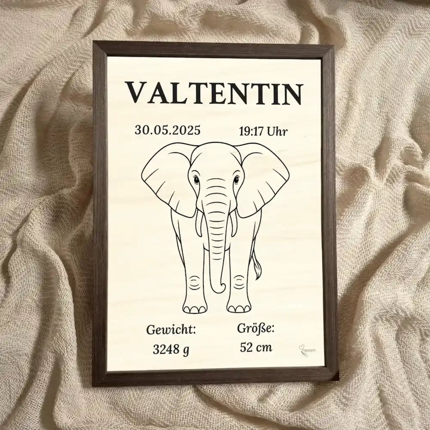 personalisierte Geburtstafel Holz