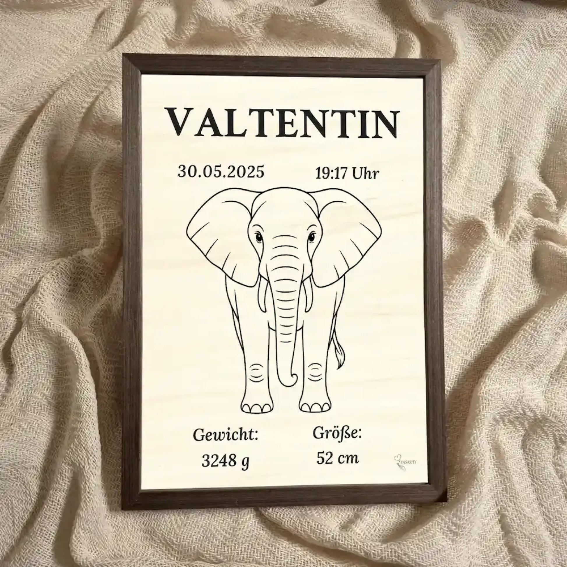 personalisierte Geburtstafel Holz