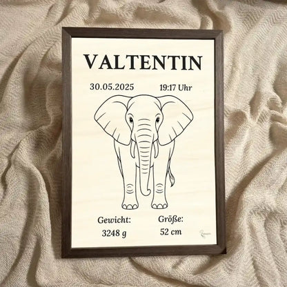 personalisierte Geburtstafel Holz