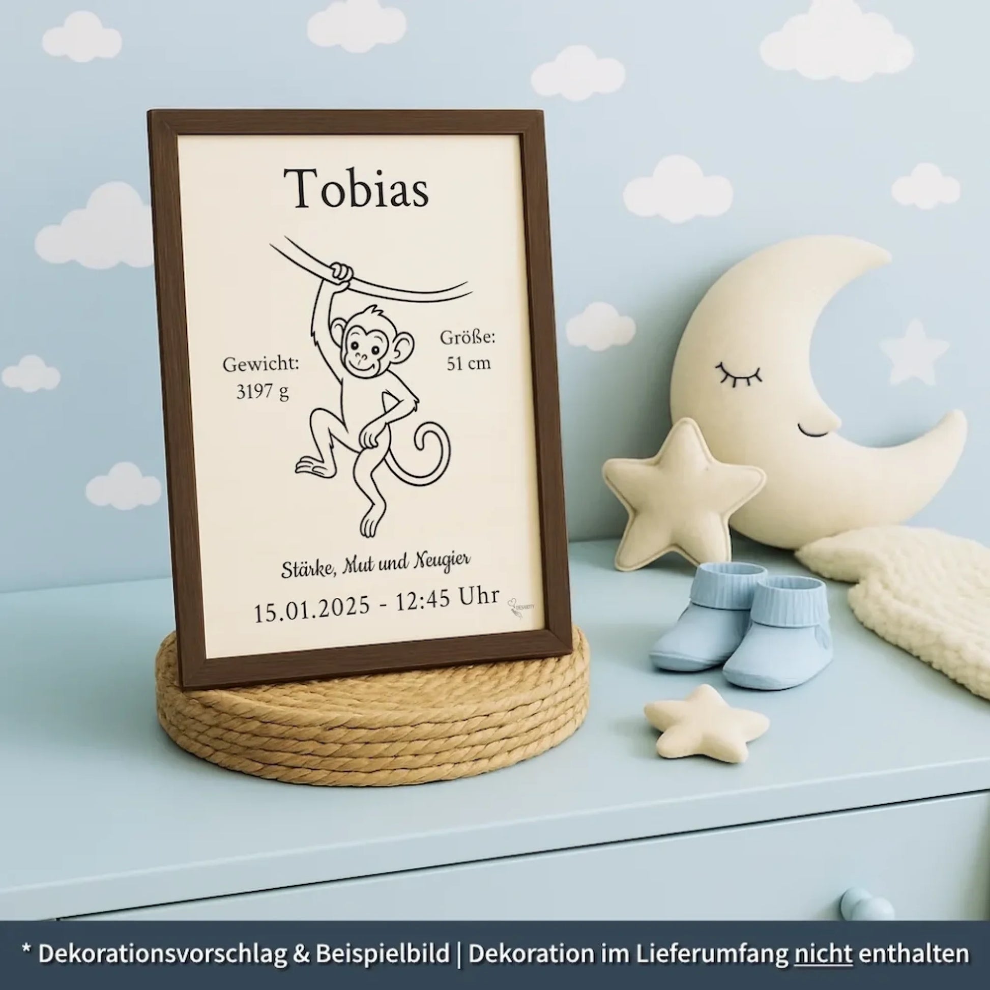 personalisierte Geburtstafel Holz Geburtsgeschenk