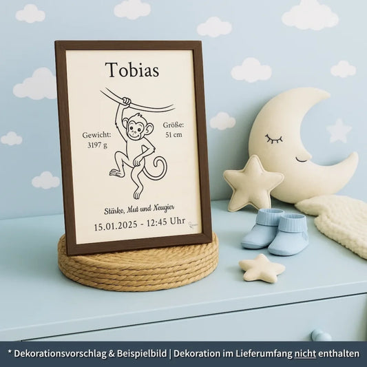 personalisierte Geburtstafel Holz Geburtsgeschenk
