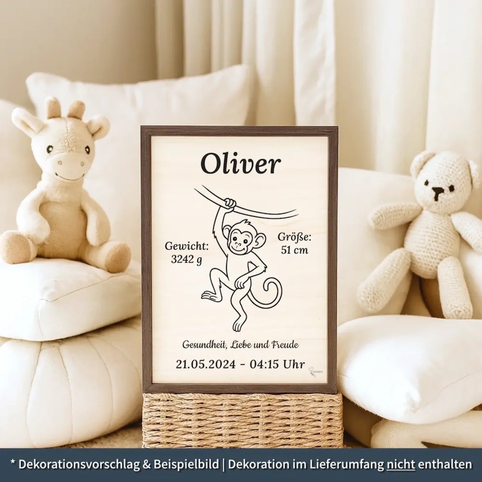 personalisierte Geburtstafel Holz Geburtsgeschenk