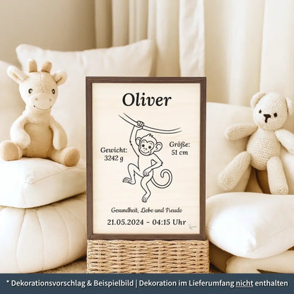 personalisierte Geburtstafel Holz Geburtsgeschenk