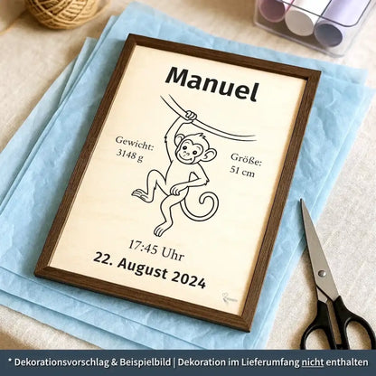 personalisierte Geburtstafel Holz Geburtsgeschenk