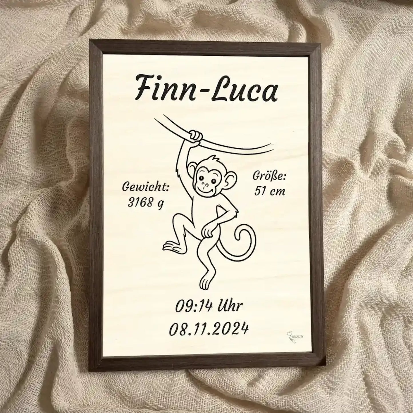 personalisierte Geburtstafel Holz