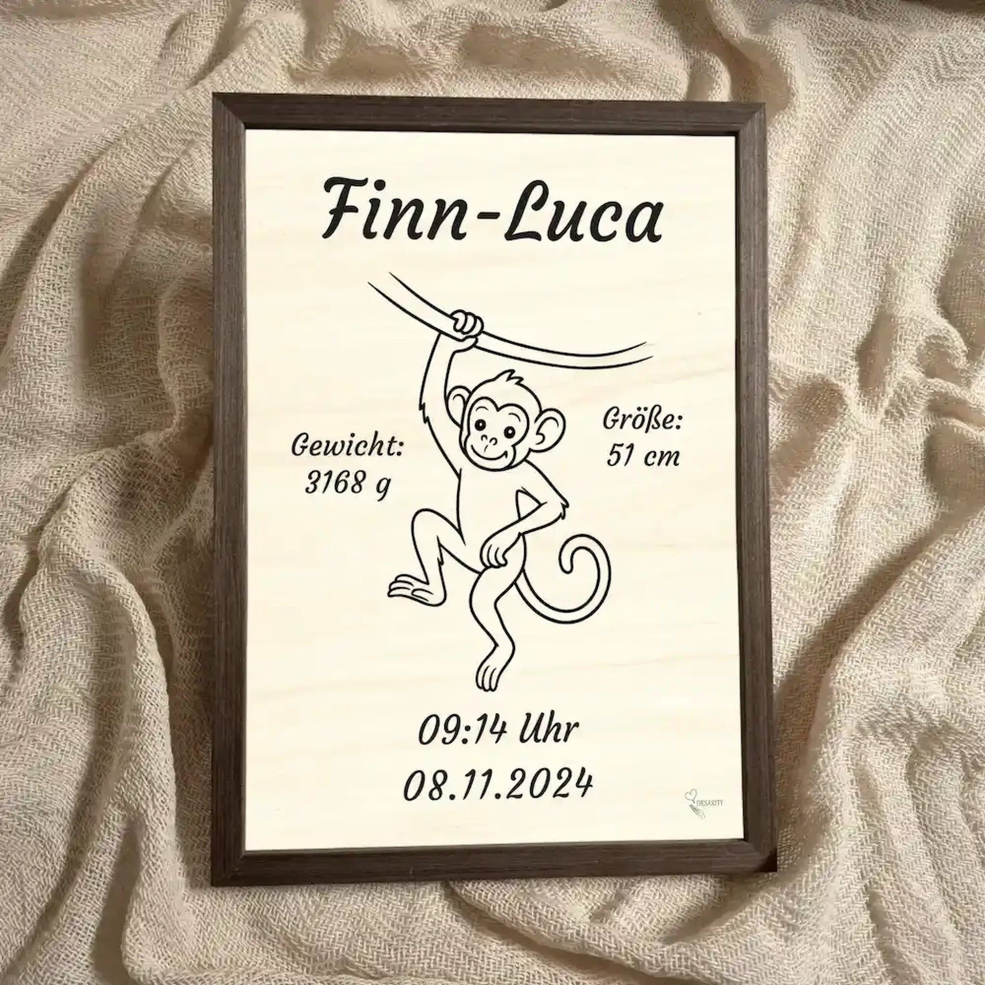 personalisierte Geburtstafel Holz