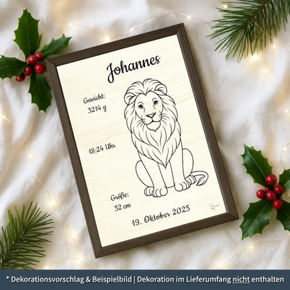 personalisierte Geburtstafel Holz - personalisiertes Weihnachtsgeschenk für Babys
