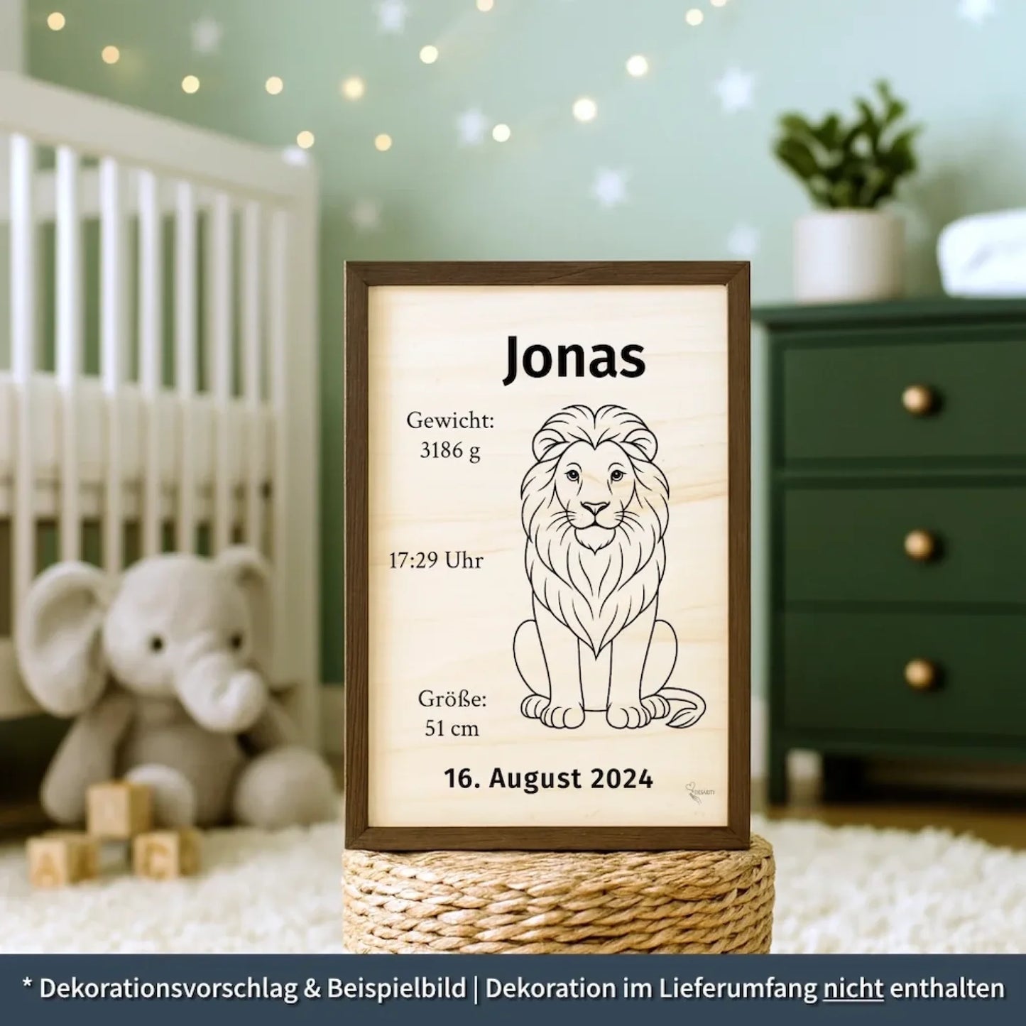 personalisierte Geburtstafel Holz Geburtsgeschenk