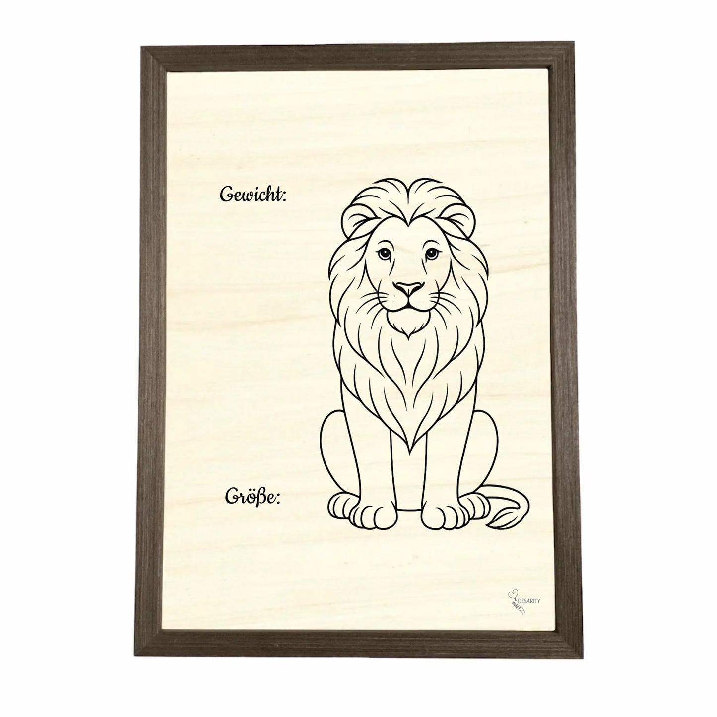 Geburtstafel aus Holz gerahmt