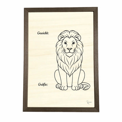 Geburtstafel aus Holz gerahmt