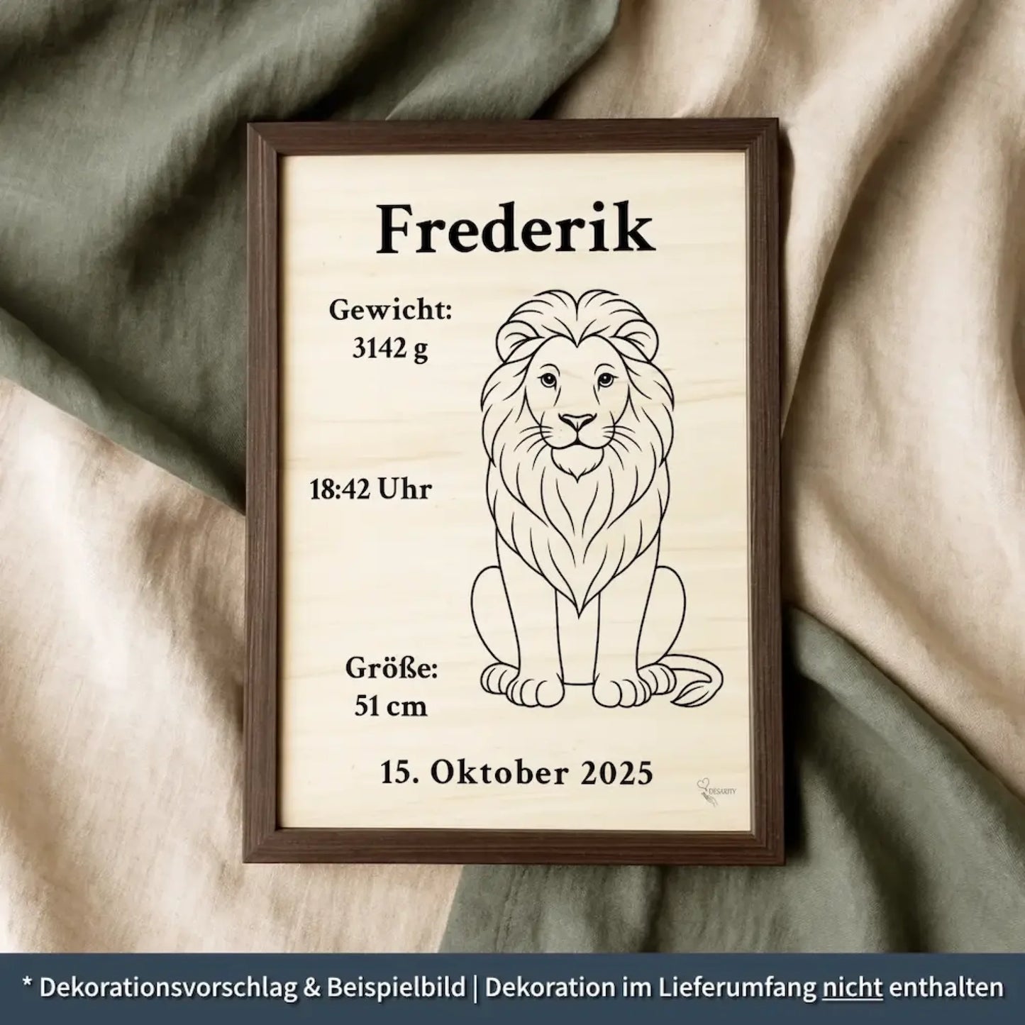 personalisierte Geburtstafel Holz Geburtsgeschenk