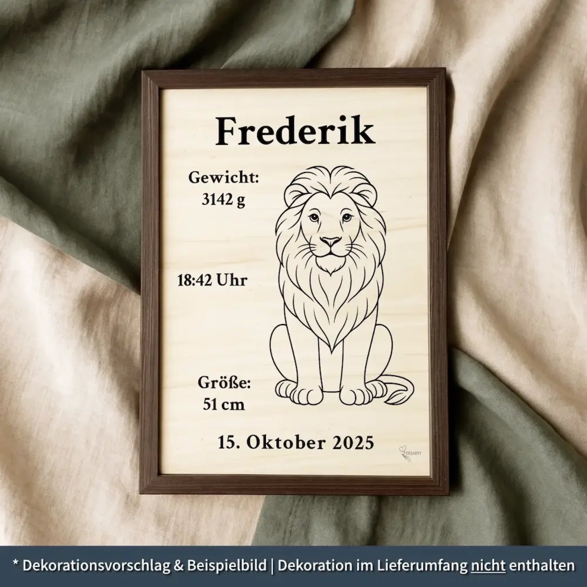 personalisierte Geburtstafel Holz Geburtsgeschenk