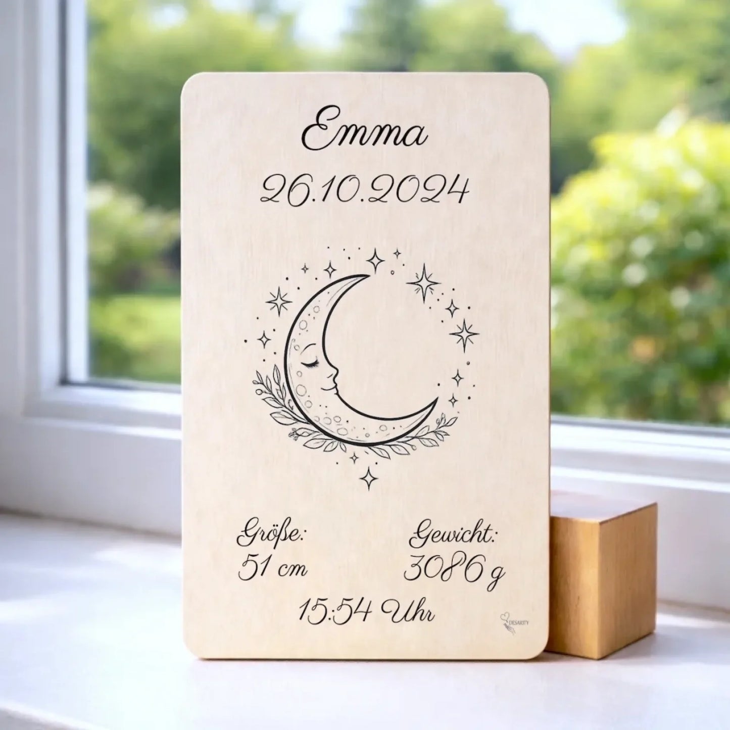 Geburtstafel aus Holz - Geschenk zur Geburt