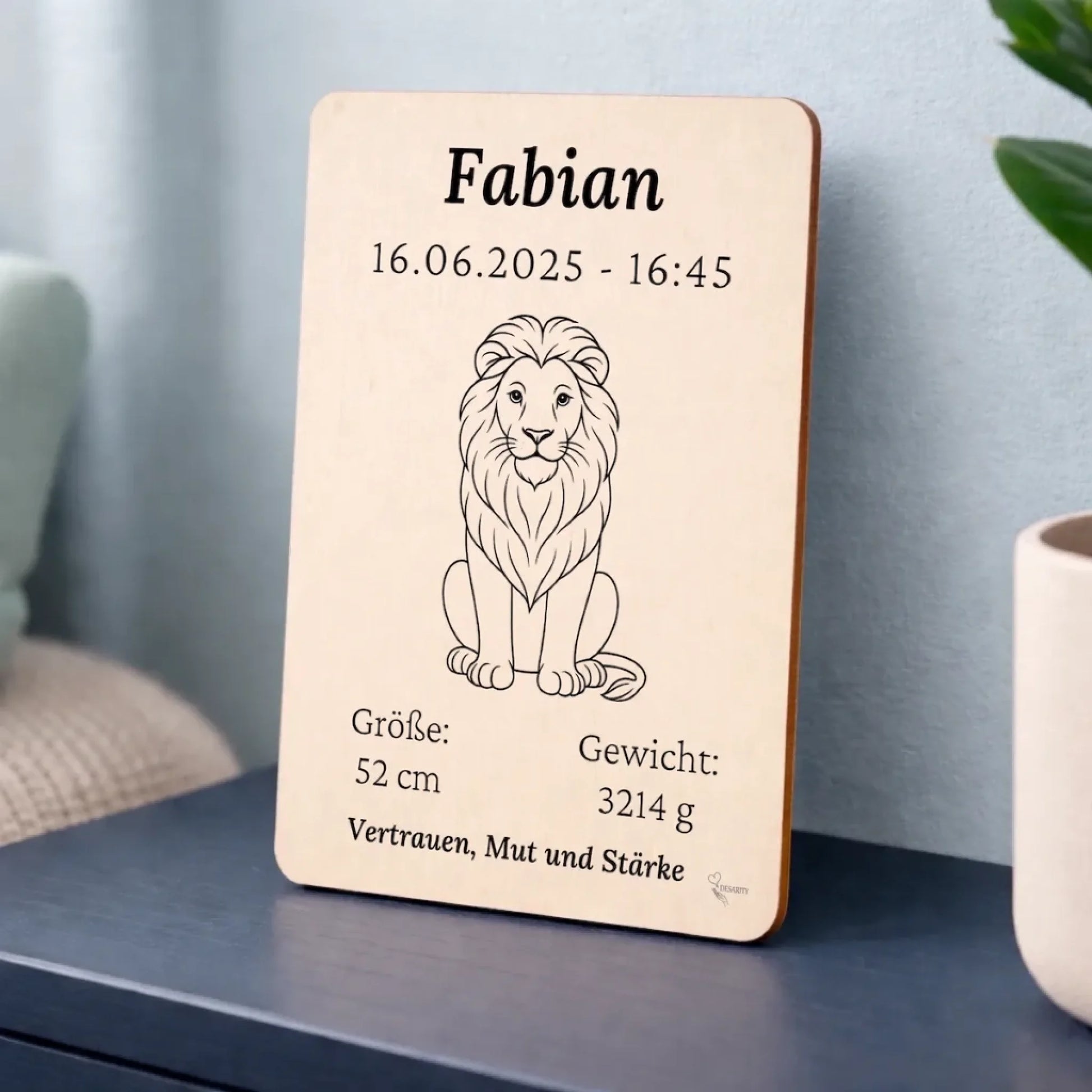 Geburtstafel aus Holz - Geschenk zur Geburt