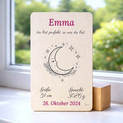 Geburtstafel aus Holz - Geschenk zur Geburt