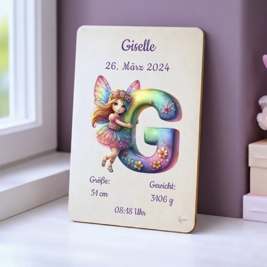 Geburtstafel aus Holz - Geschenk zur Geburt