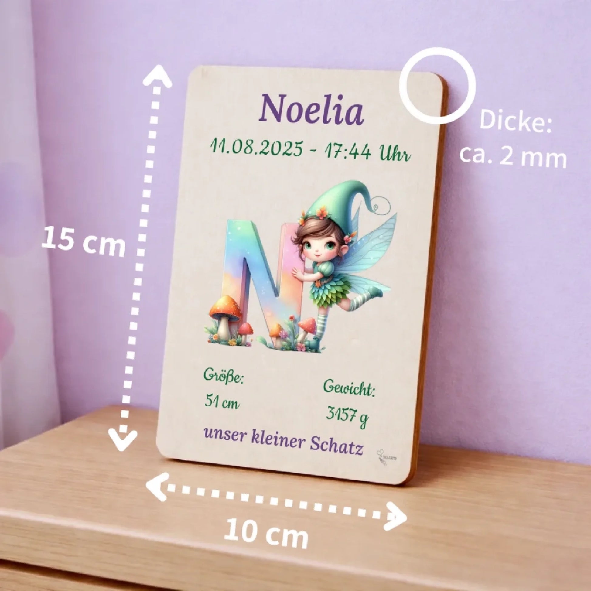 Geburtstafel aus Holz - Geschenk zur Geburt