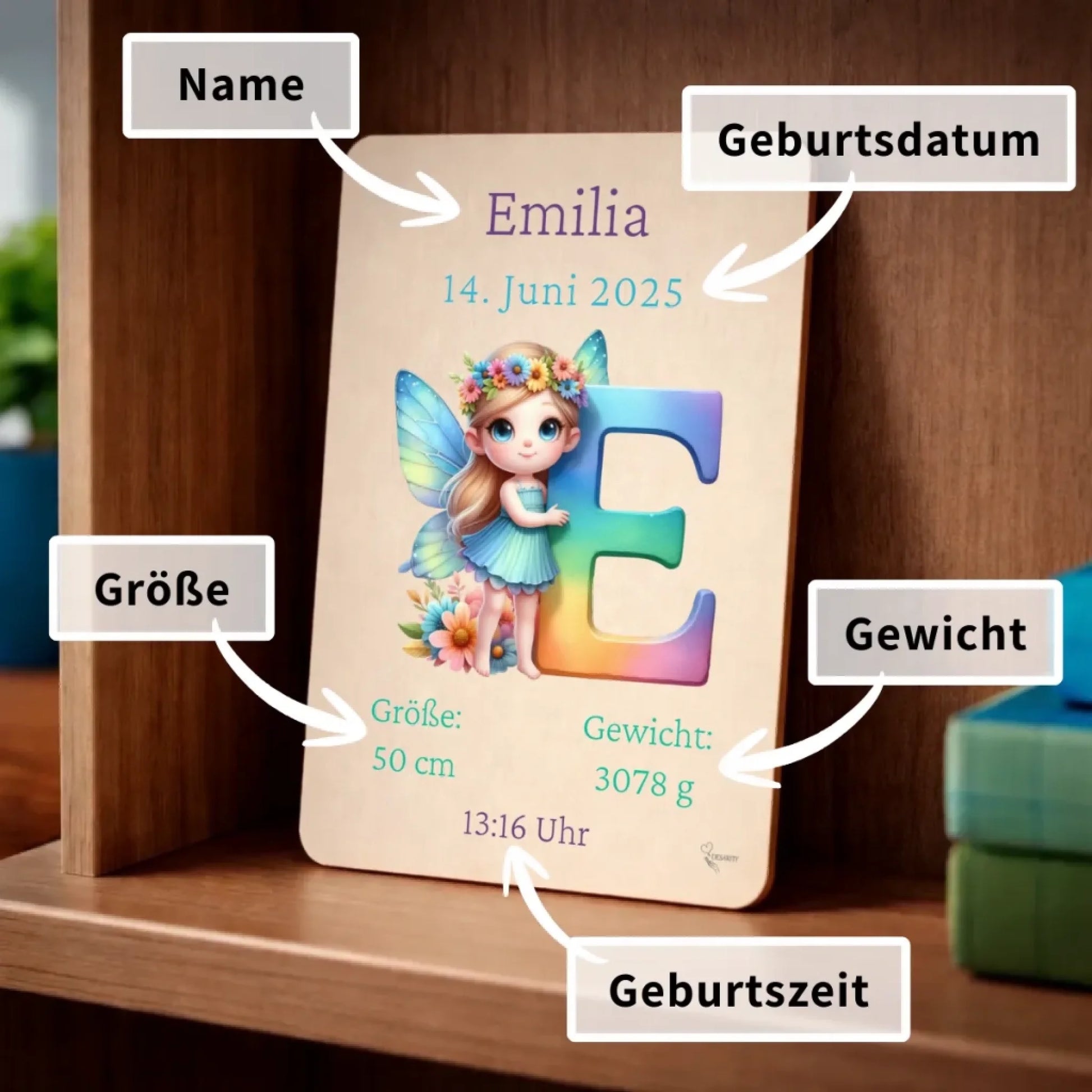 Geburtstafel aus Holz - Geschenk zur Geburt