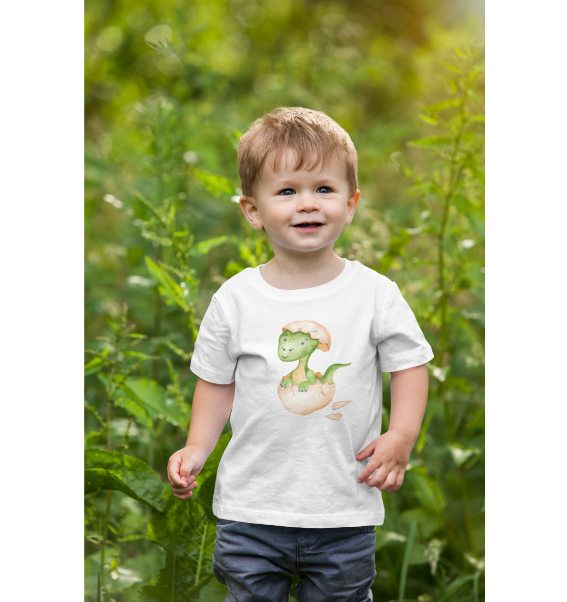 Bio Baumwoll Baby Shirt - Dino im Ei