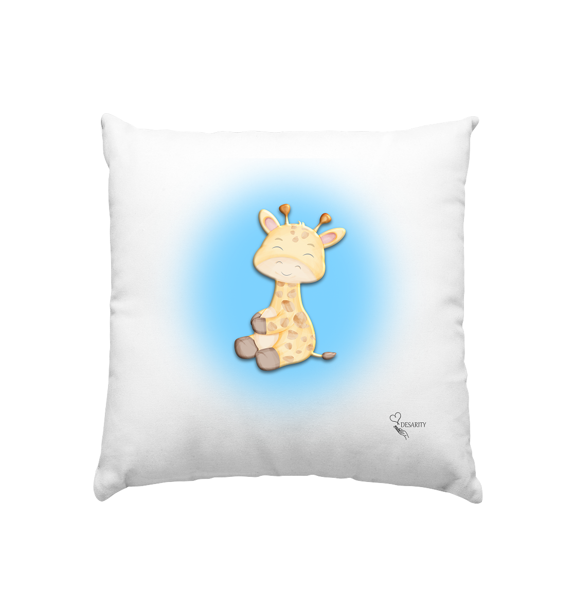 Zierkissen - Sitzende Giraffe Blau (40x40cm)