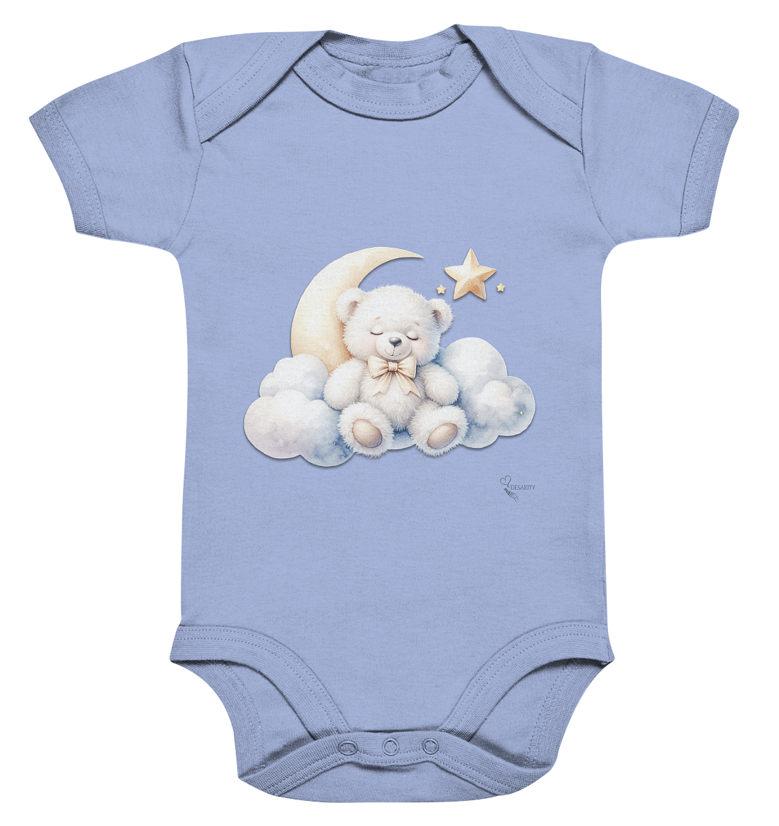 Bio Baumwoll Baby Bodysuite - schlafender Teddybär auf Wolke