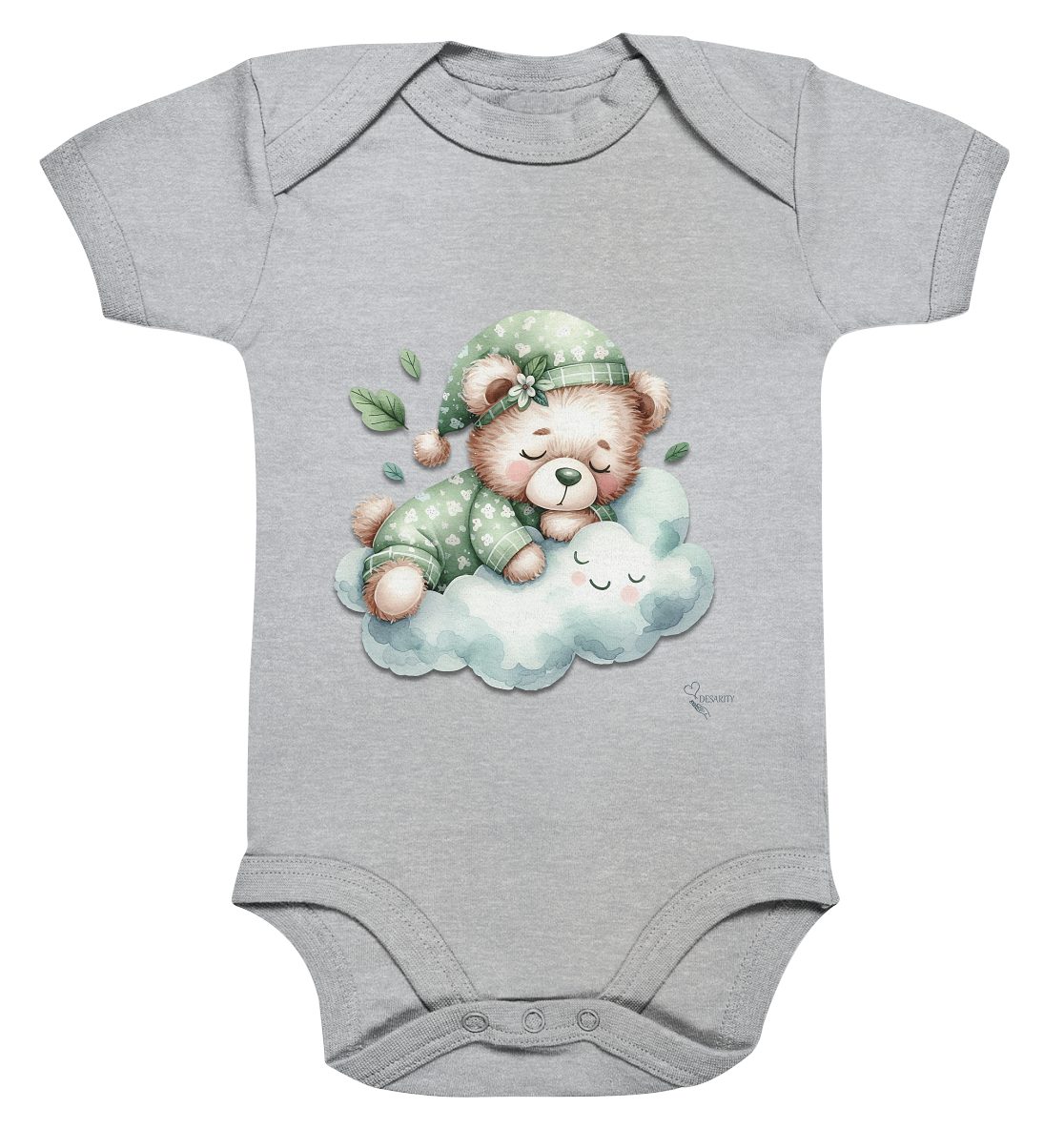 Bio Baumwoll Baby Bodysuite - schlafender Wald-Teddybär