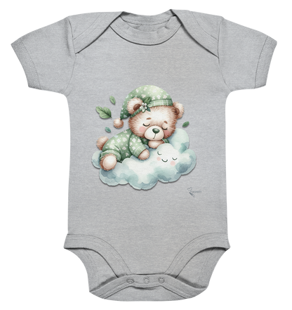 Bio Baumwoll Baby Bodysuite - schlafender Wald-Teddybär