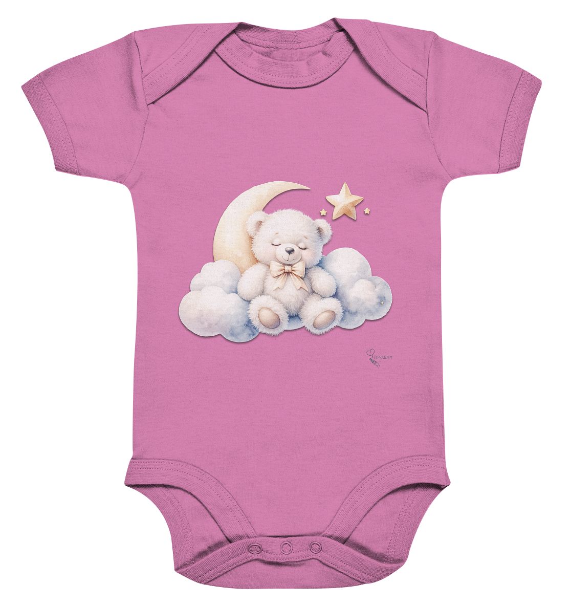 Bio Baumwoll Baby Bodysuite - schlafender Teddybär auf Wolke