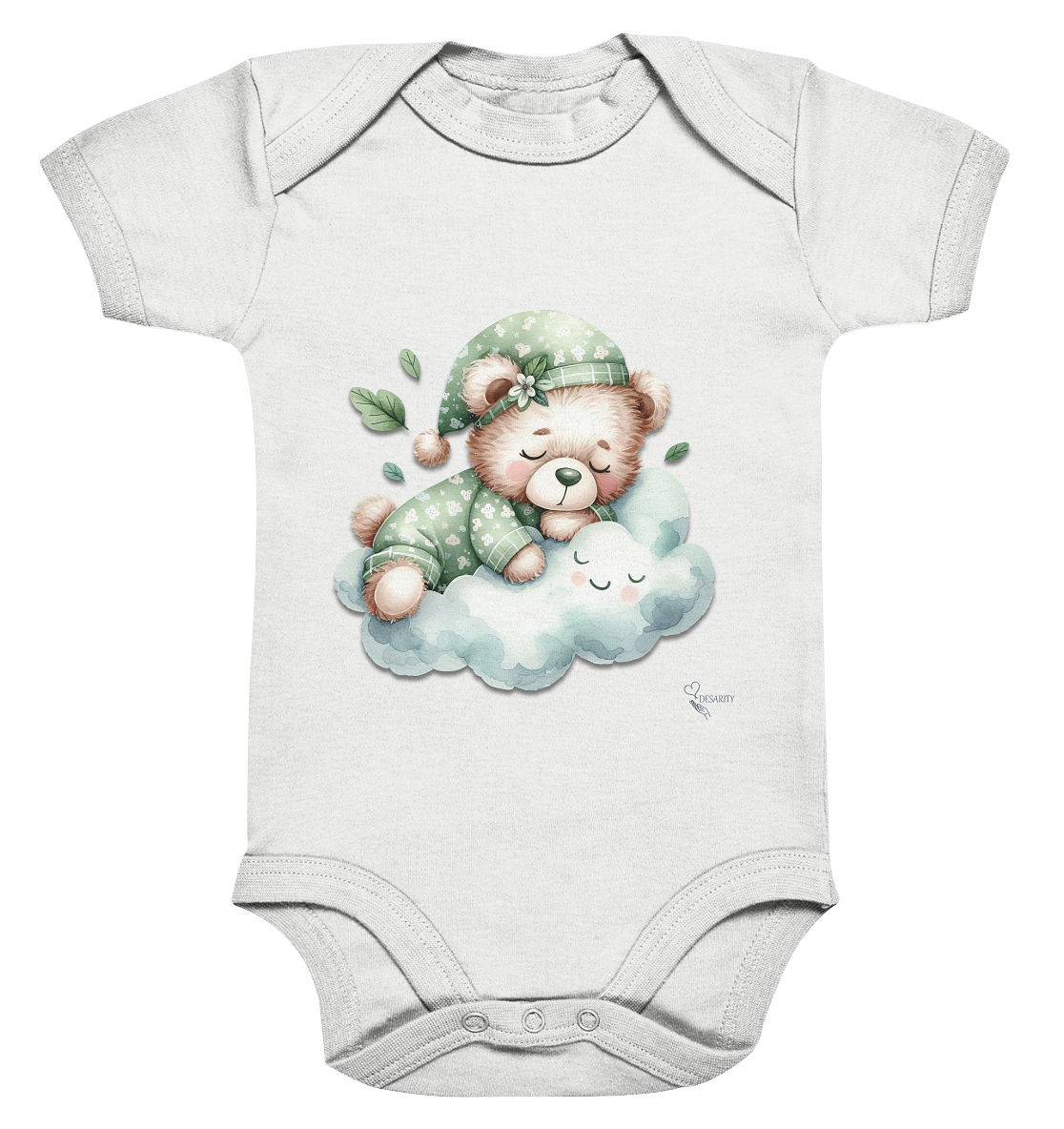 Bio Baumwoll Baby Bodysuite - schlafender Wald-Teddybär