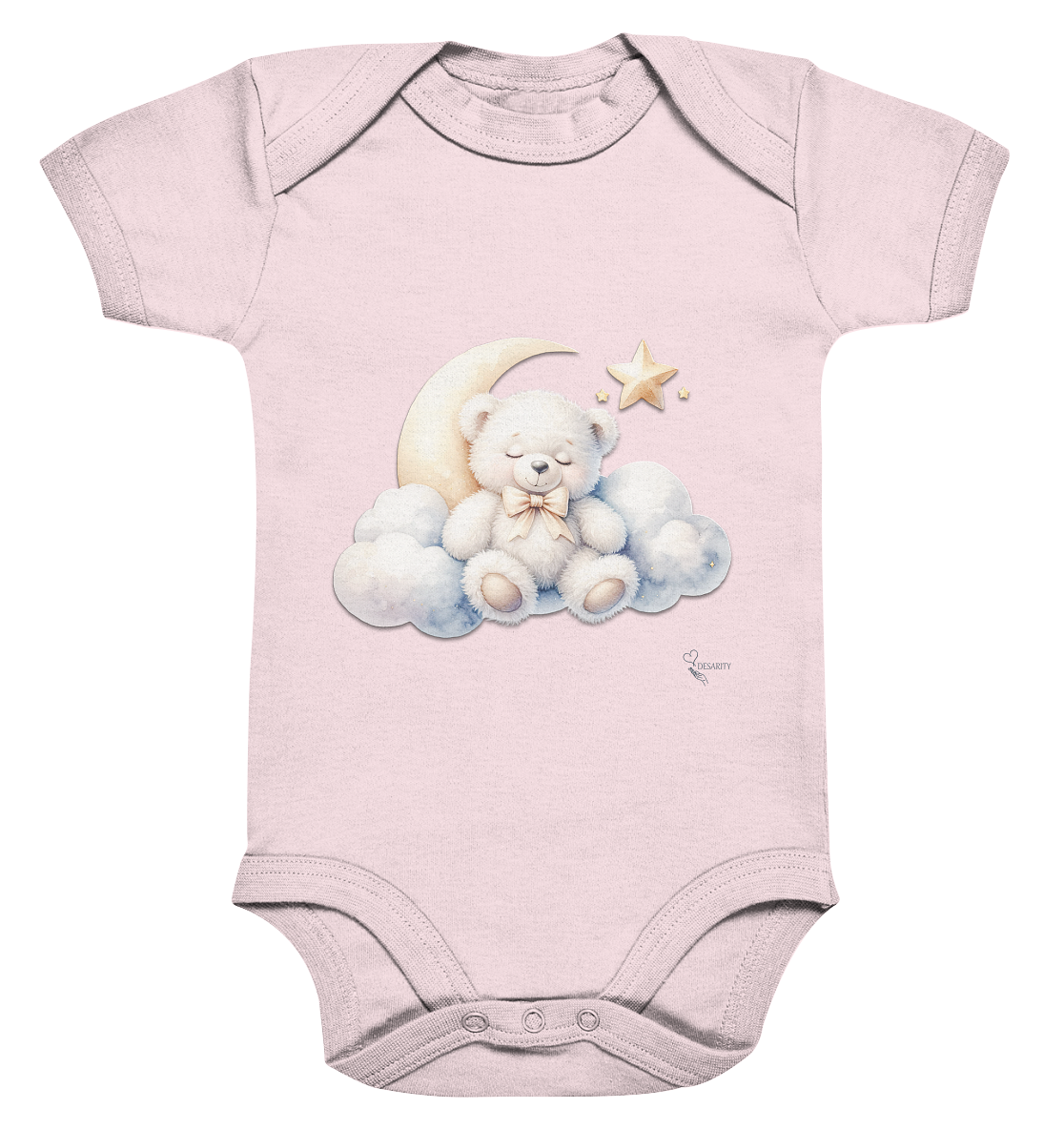 Bio Baumwoll Baby Bodysuite - schlafender Teddybär auf Wolke