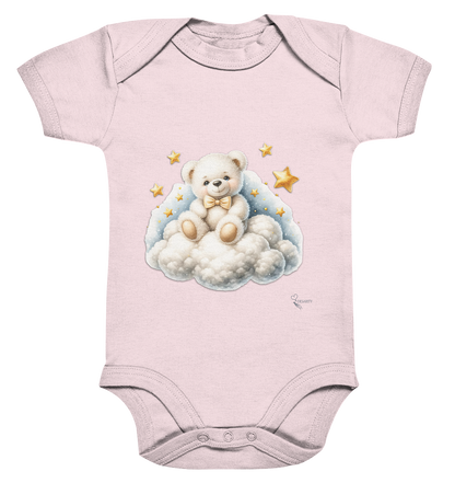 Bio Baumwoll Baby Bodysuite - Teddybär auf Wolke sitzend